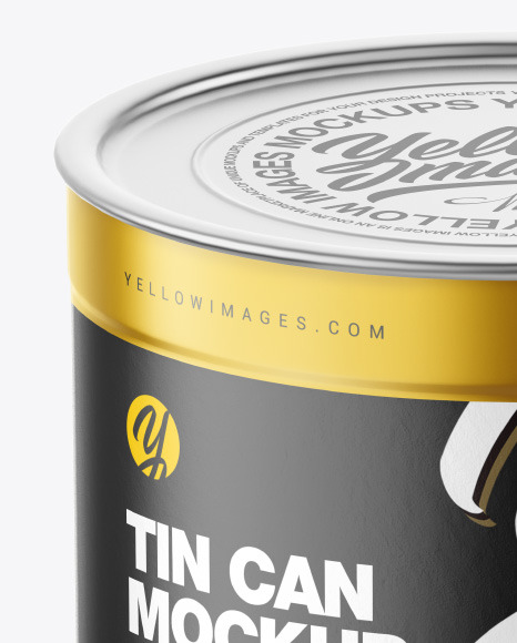 Matte Metallic Tin Can Mockup