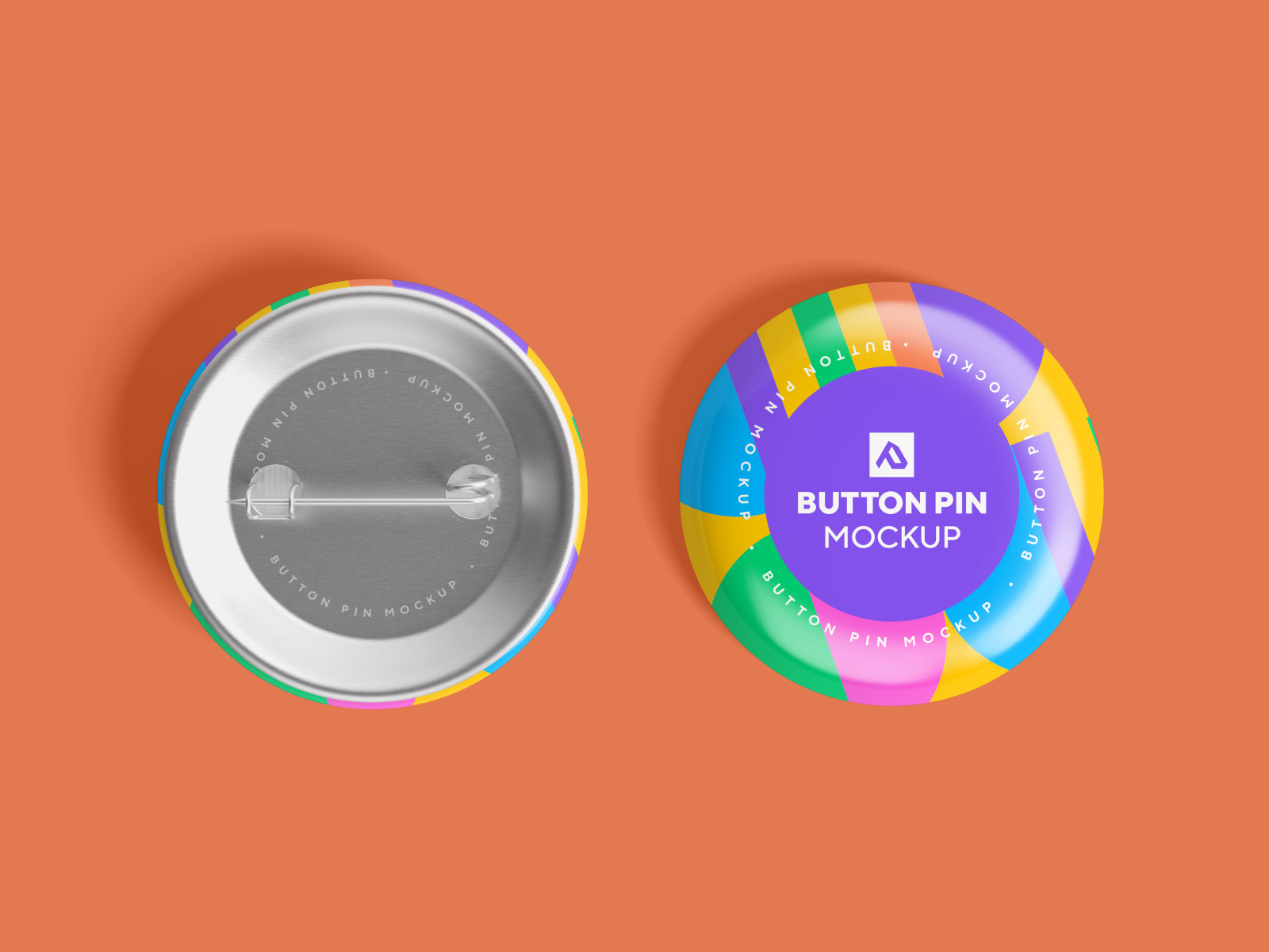 Glossy Circle Button Pin Badge Mockup Set Glossy Circle Button Pin Badge Mockup Set