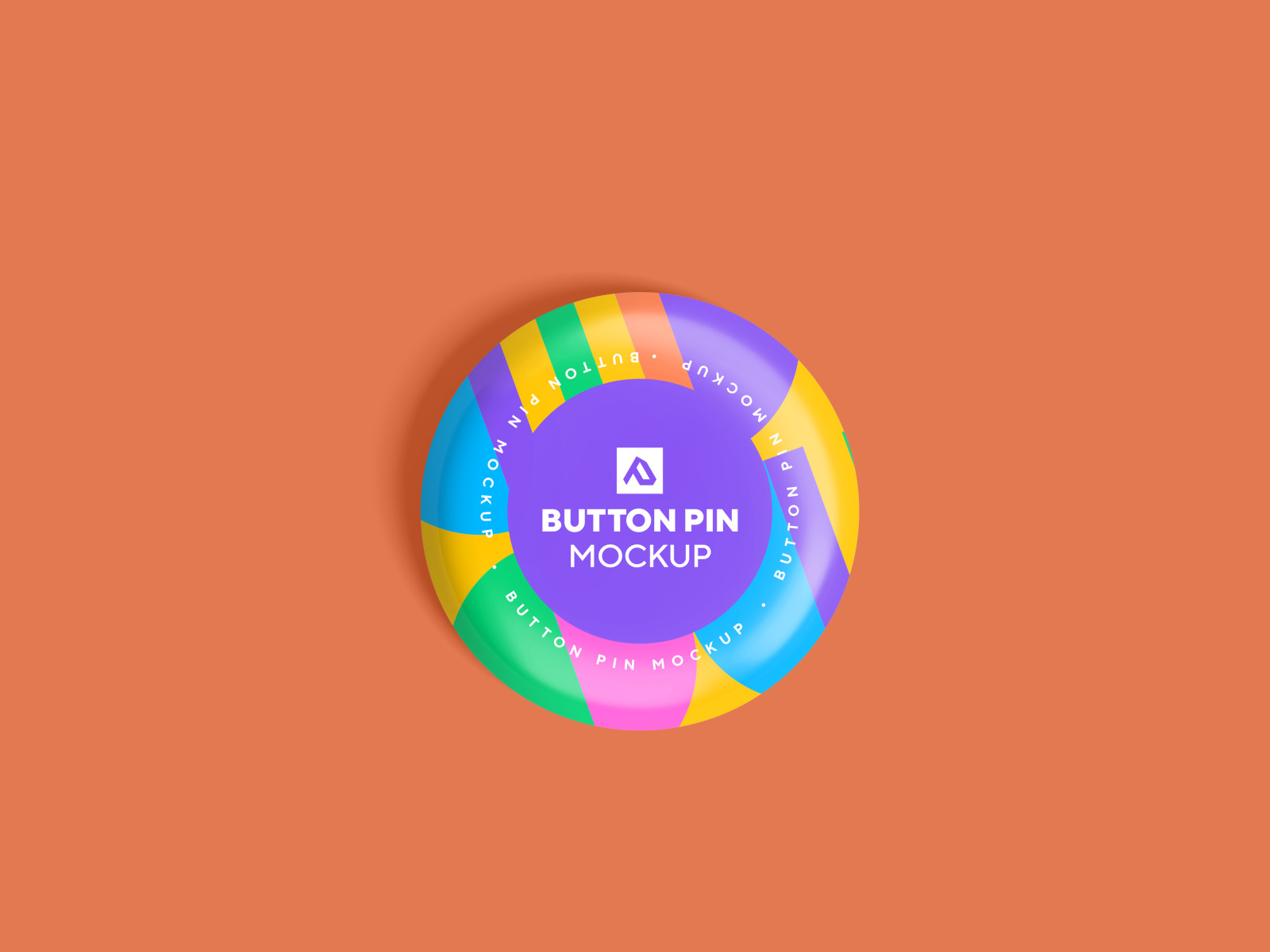 Glossy Circle Button Pin Badge Mockup Set