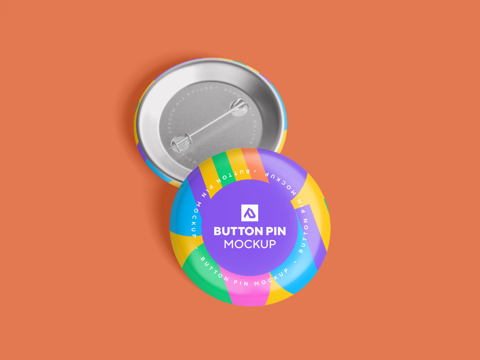 Glossy Circle Button Pin Badge Mockup Set