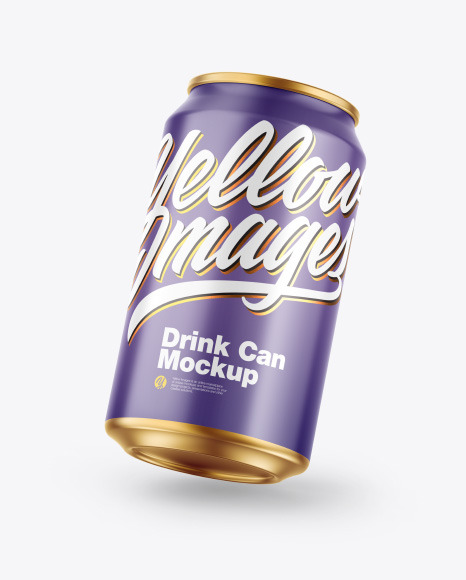 Metallic Drink Can w/ Glossy Finish Mockup