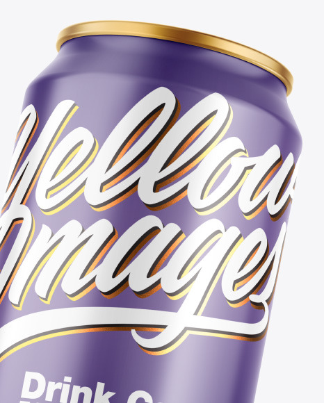 Metallic Drink Can w/ Glossy Finish Mockup