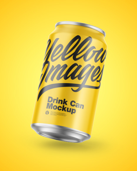 Metallic Drink Can w/ Glossy Finish Mockup