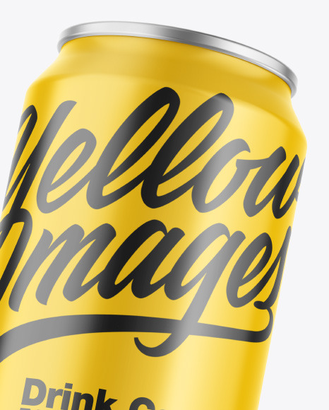 Metallic Drink Can w/ Glossy Finish Mockup