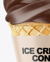 Ice Cream Cone with Splash Mockup