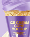 Ice Cream Cone with Splash Mockup