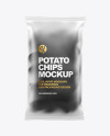 Frosted Bag With Black Potato Chips Mockup