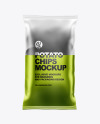 Frosted Bag With Black Potato Chips Mockup