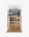 Frosted Bag With Black Potato Chips Mockup