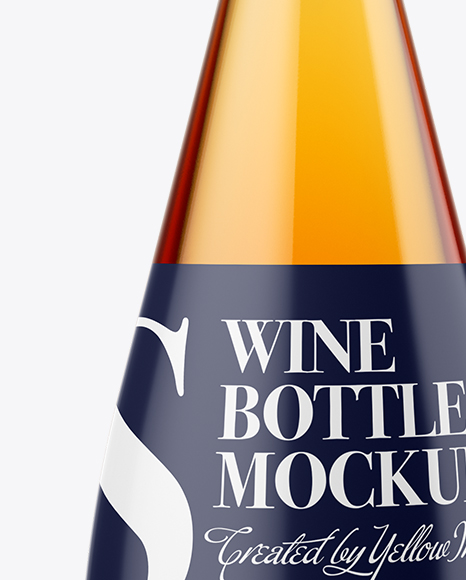 Clear Glass Bottle With Orange Wine Mockup