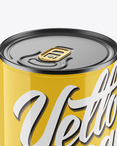 1L Glossy Aluminium Can Mockup (High Angle)
