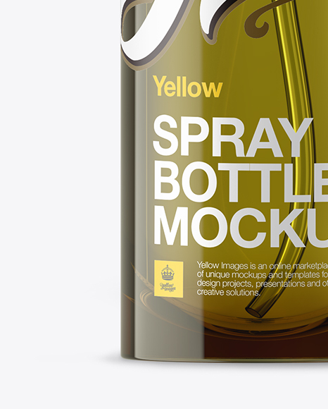 Olive Spray Bottle With Transparent Cap Mockup