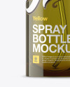 Olive Spray Bottle With Transparent Cap Mockup