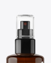 Amber Spray Bottle With Transparent Cap Mockup