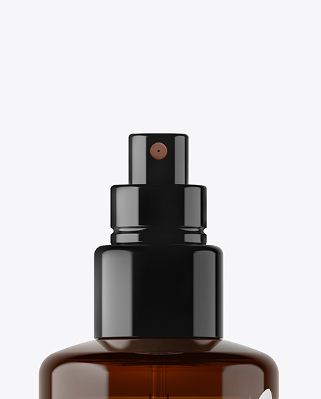 Amber Spray Bottle With Transparent Cap Mockup