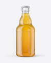 330ml Clear Glass Bottle with Lager Beer Mockup