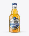 330ml Clear Glass Bottle with Lager Beer Mockup