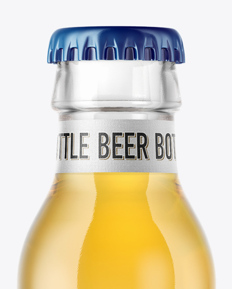 330ml Clear Glass Bottle with Lager Beer Mockup