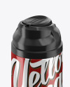 Glossy Metallic Shaving Foam Bottle With Cap Mockup (High-Angle Shot)