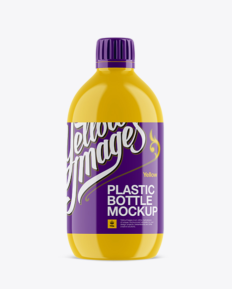 Glossy Plastic Sport Nutrition Bottle Mockup