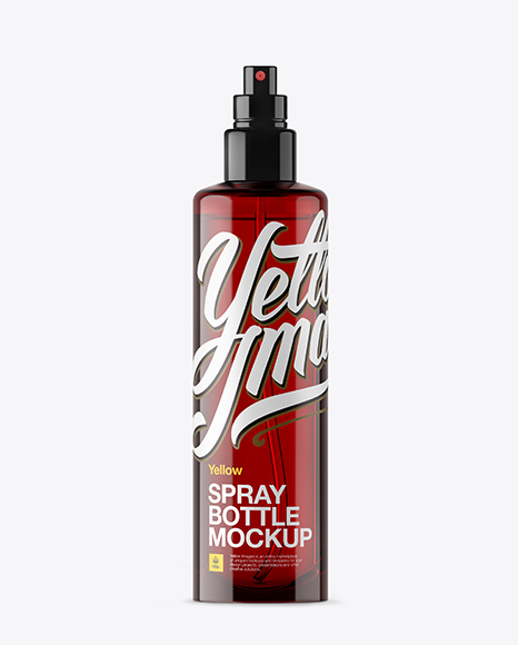 Red Spray Bottle With Transparent Cap Mockup