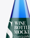 Clear Glass Bottle With Blue Liqour Mockup