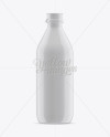 Glossy Plastic Dairy Bottle Mockup - Front View