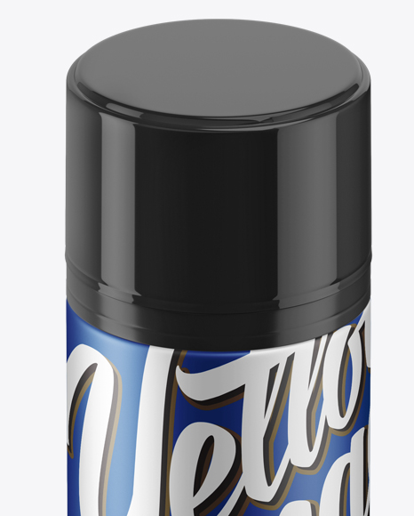 Matte Metallic Shaving Foam Bottle With Cap Mockup (High-Angle Shot)