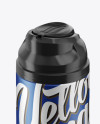 Matte Metallic Shaving Foam Bottle With Cap Mockup (High-Angle Shot)