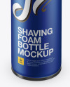 Matte Metallic Shaving Foam Bottle With Cap Mockup (High-Angle Shot)