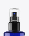 Blue Spray Bottle With Transparent Cap Mockup