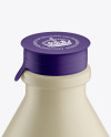 Matte Plastic Dairy Bottle Mockup (High-Angle Shot)