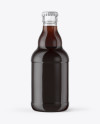 330ml Clear Glass Bottle with Brown Ale Mockup