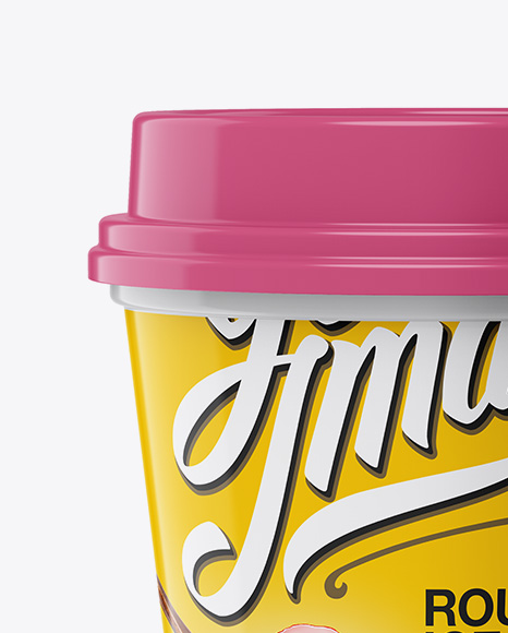 Glossy Ice Cream Cup Mockup - Front View