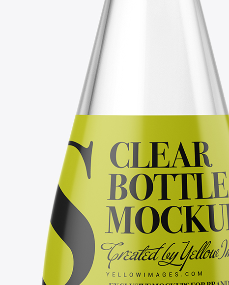 Clear Glass Bottle With Grappa Mockup