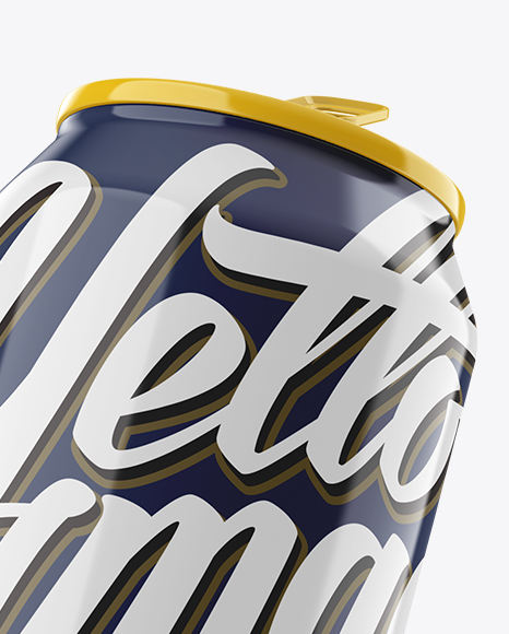 500ml Aluminium Can With Glossy Finish Mockup