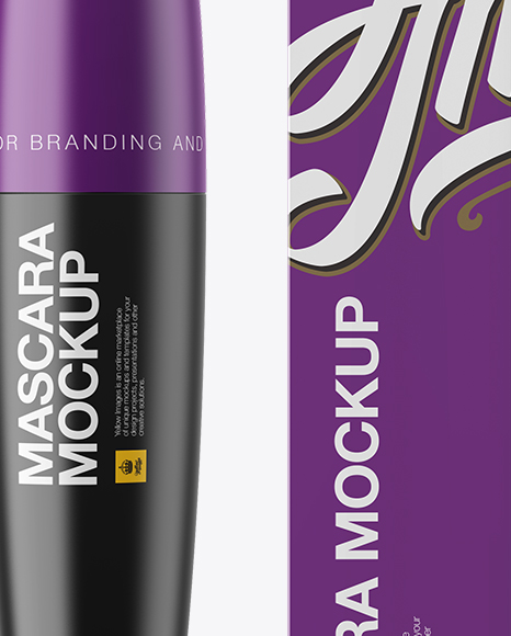 Matte Mascara Tube With Box Mockup