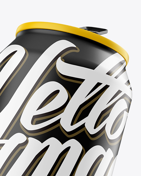 500ml Aluminium Can With Matte Finish Mockup