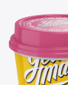 Glossy Ice Cream Cup Mockup - High-Angle Shot