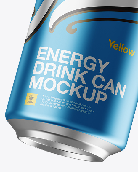 500ml Aluminium Can With Metallic Finish Mockup