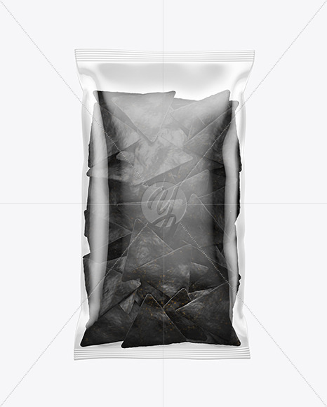 Bag With Black Nachos Mockup