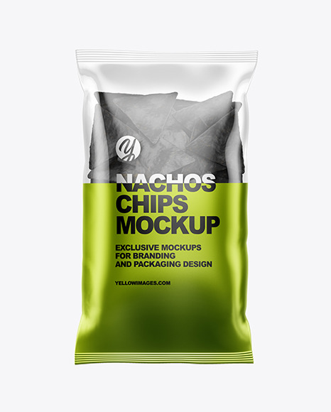 Bag With Black Nachos Mockup