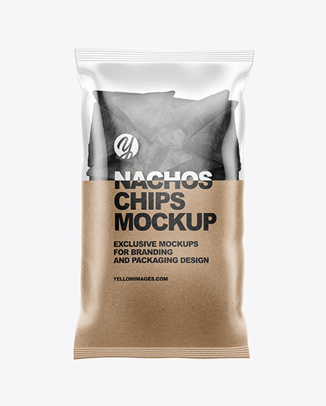 Bag With Black Nachos Mockup