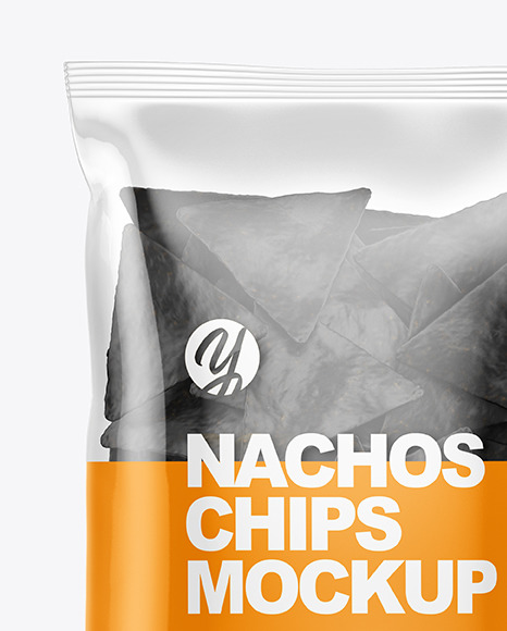 Bag With Black Nachos Mockup