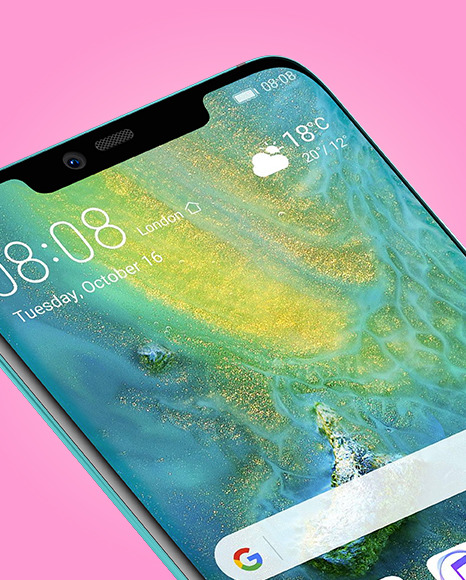 Emerald Green Huawei Mate 20 Pro Mockup