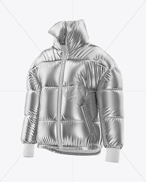 Metallic Women's Down Jacket Mockup