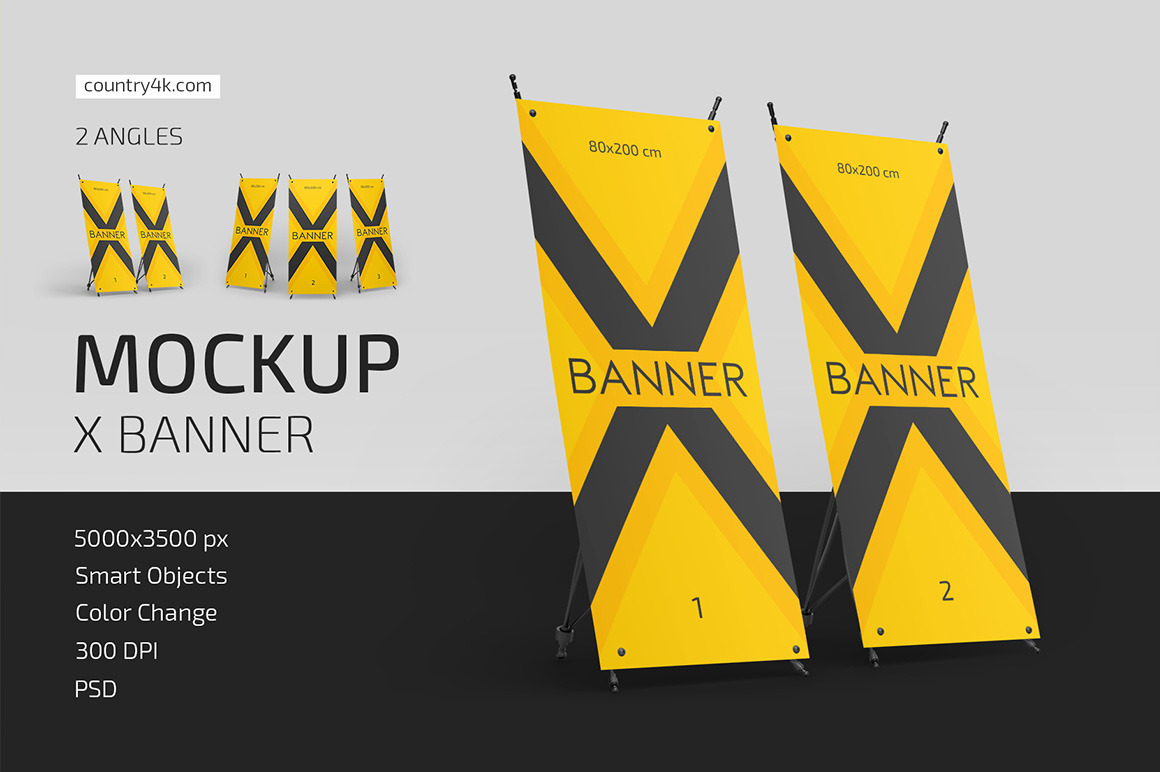 X Banner Mockup Set X Banner Mockup Set