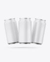 Three Metallic Cans W/ Matte Finish Mockup