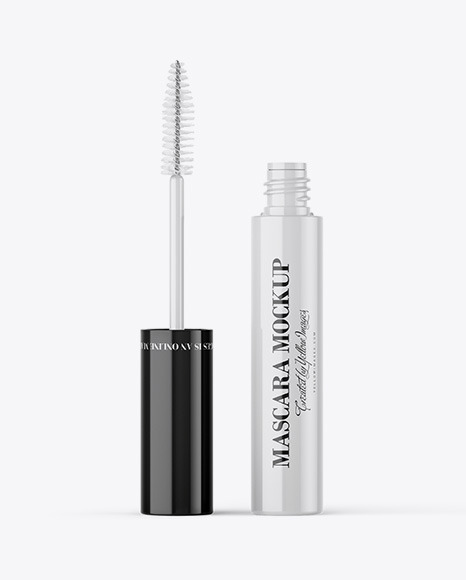 Opened Glossy Mascara Tube Mockup