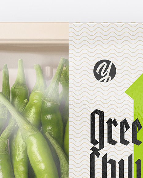 Plastic Tray With Green Chili Peppers Mockup